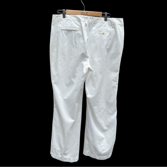Lauren Ralph Lauren Size 16 White Wide-Leg Cotton Pants Classic Clean - Picture 3 of 8